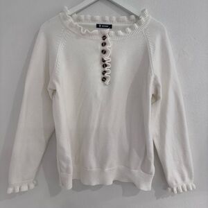 Winter White Sweater with Button Details